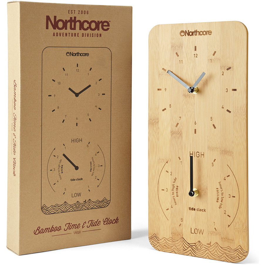 2026 Northcore Wanduhr Bamboo Zeit- Und Gezeitenuhr Portrait NOCO088D